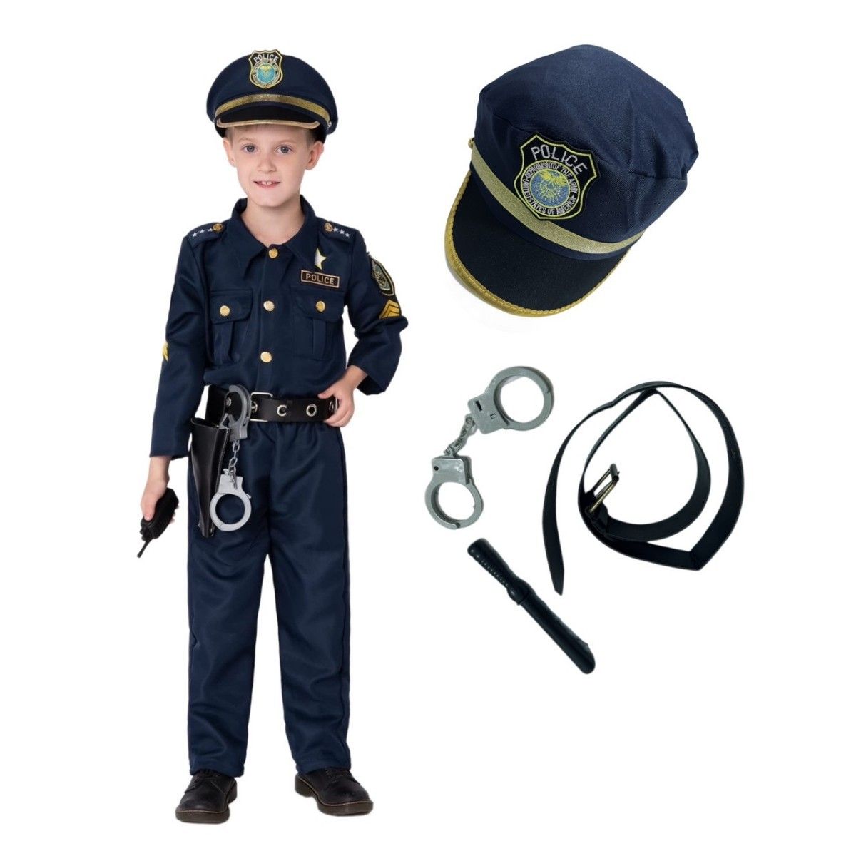 警察官　ポリス　子供用　衣装　コスプレ　制服　帽子　お巡りさん