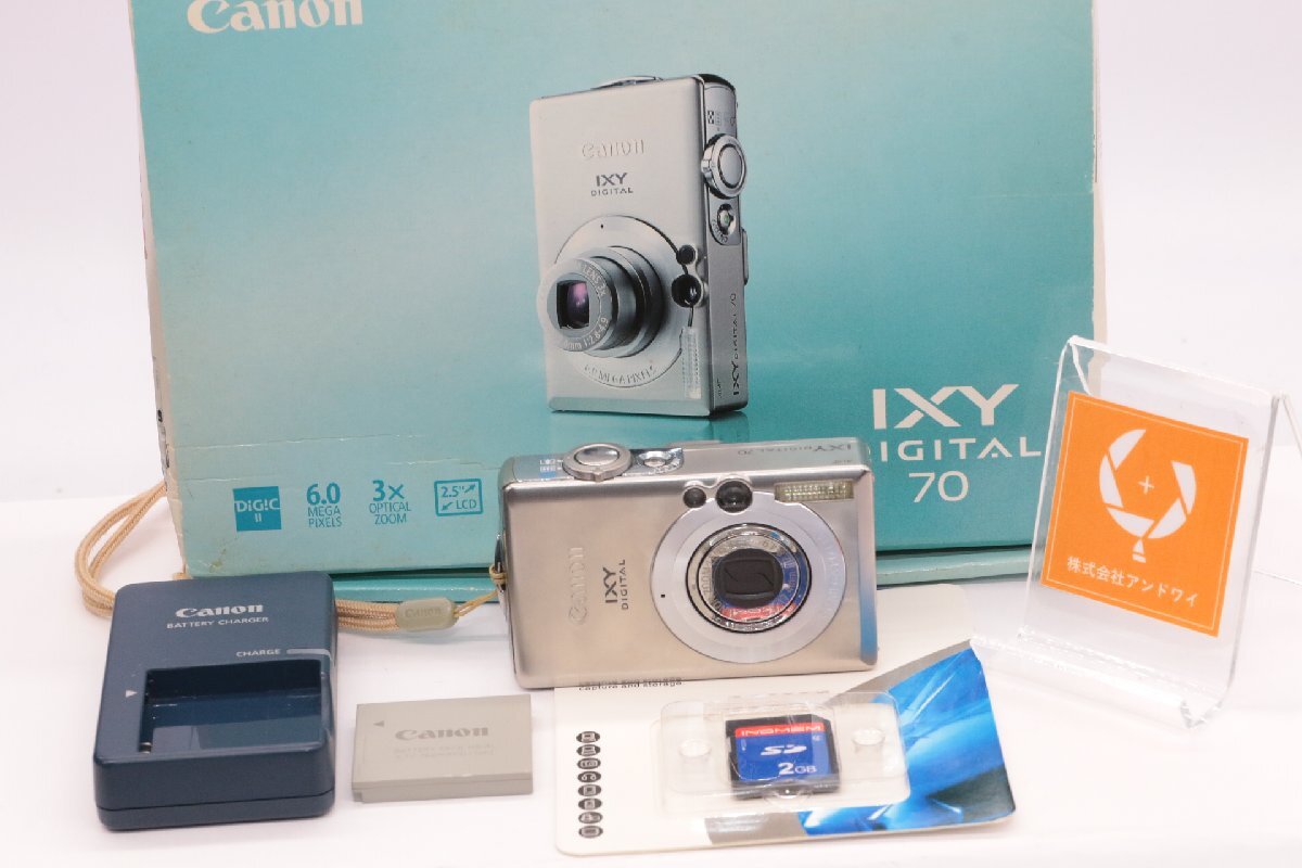 同梱歓迎【良品/動作品】CANON キャノンIXY DIGITAL 70 (バッテリー、充電器 、SDカード,元箱付))#4941
