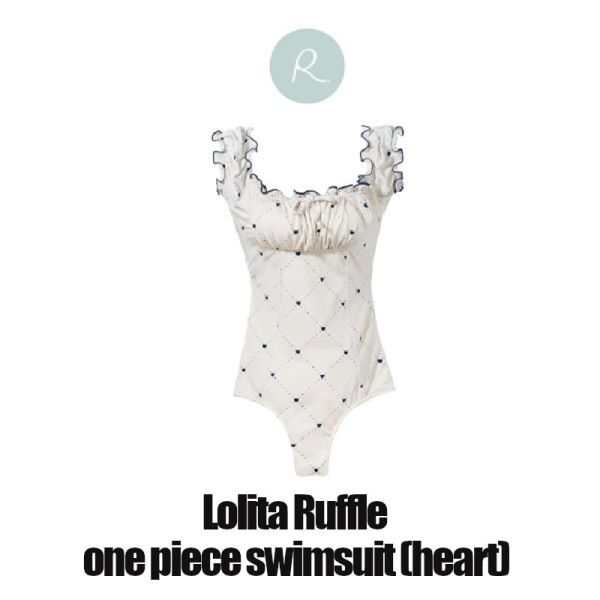 Lolita Ruffle one piece swimsuit(Heart) Ronnie Beachtown ロリータ ラッフル ワンピース 水着 ビンテージ ローニービーチタウン Sサイズ_画像1