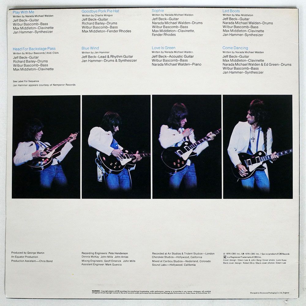 JEFF BECK/WIRED/EPIC EPC86012 LPの画像2