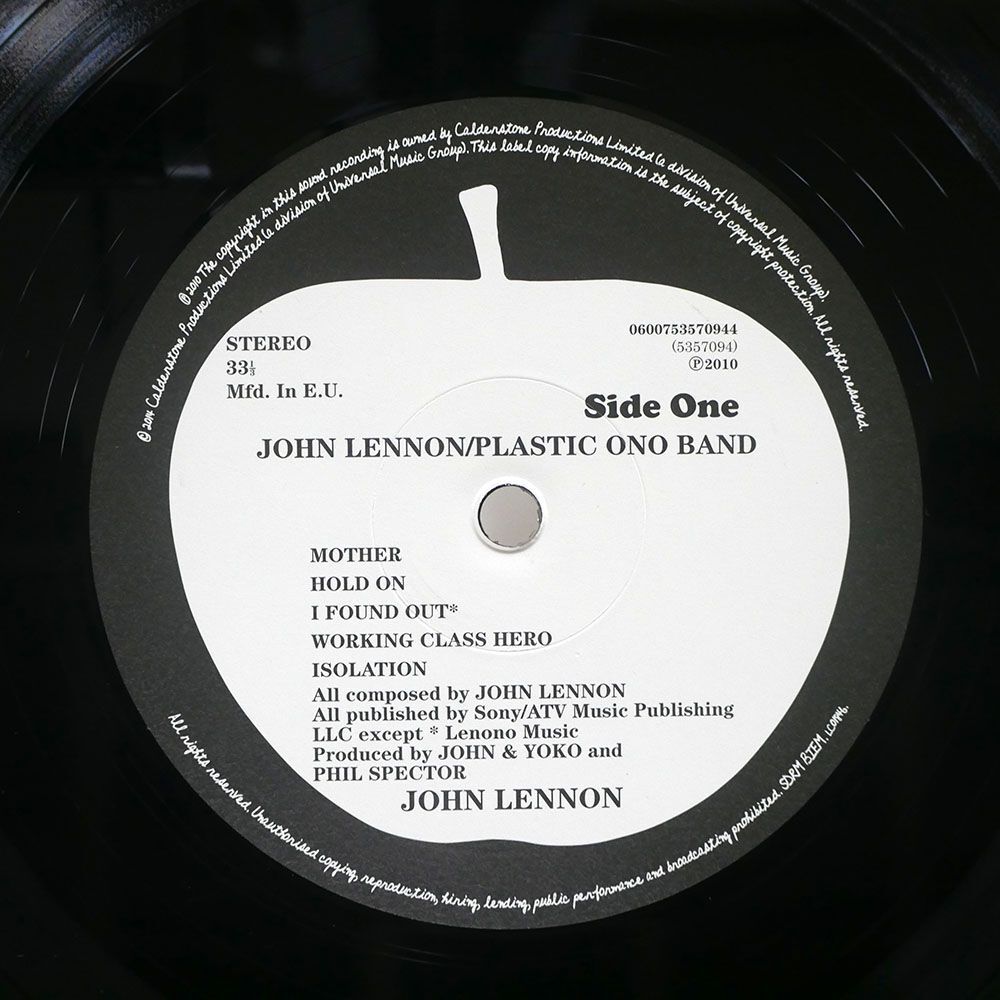 JOHN LENNON/JOHN LENNON PLASTIC ONO BAND/APPLE 0600753570944 LP_画像2