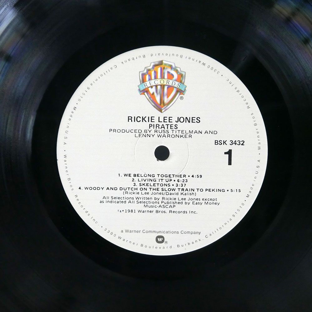 米 RICKIE LEE JONES/PIRATES/WARNER BROS. BSK3432 LP_画像2