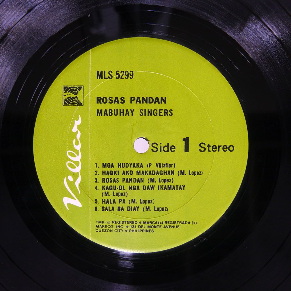 MABUHAY SINGERS/ROSAS PANDAN/VILLAR MLS5299 LP_画像2