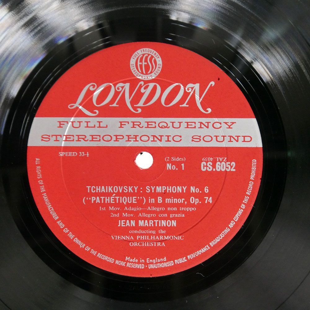 英 ジャン・マルティノン/チャイコフスキー：交響曲第6番 悲愴/LONDON CS6052 LP_画像2