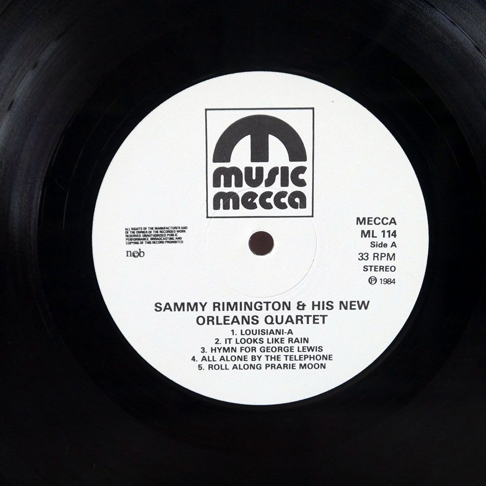 SAMMY RIMINGTON/AND HIS NEW ORLEANS QUARTET/MUSIC MECCA ML114 LPの画像2