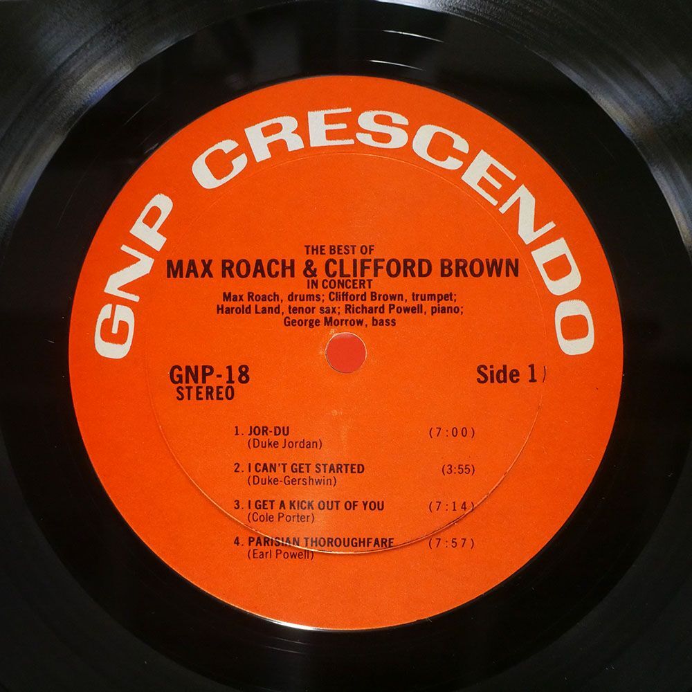 米 CLIFFORD BROWN AND MAX ROACH/BEST OFIN CONCERT!/GNP CRESCENDO GNP18 LPの画像2