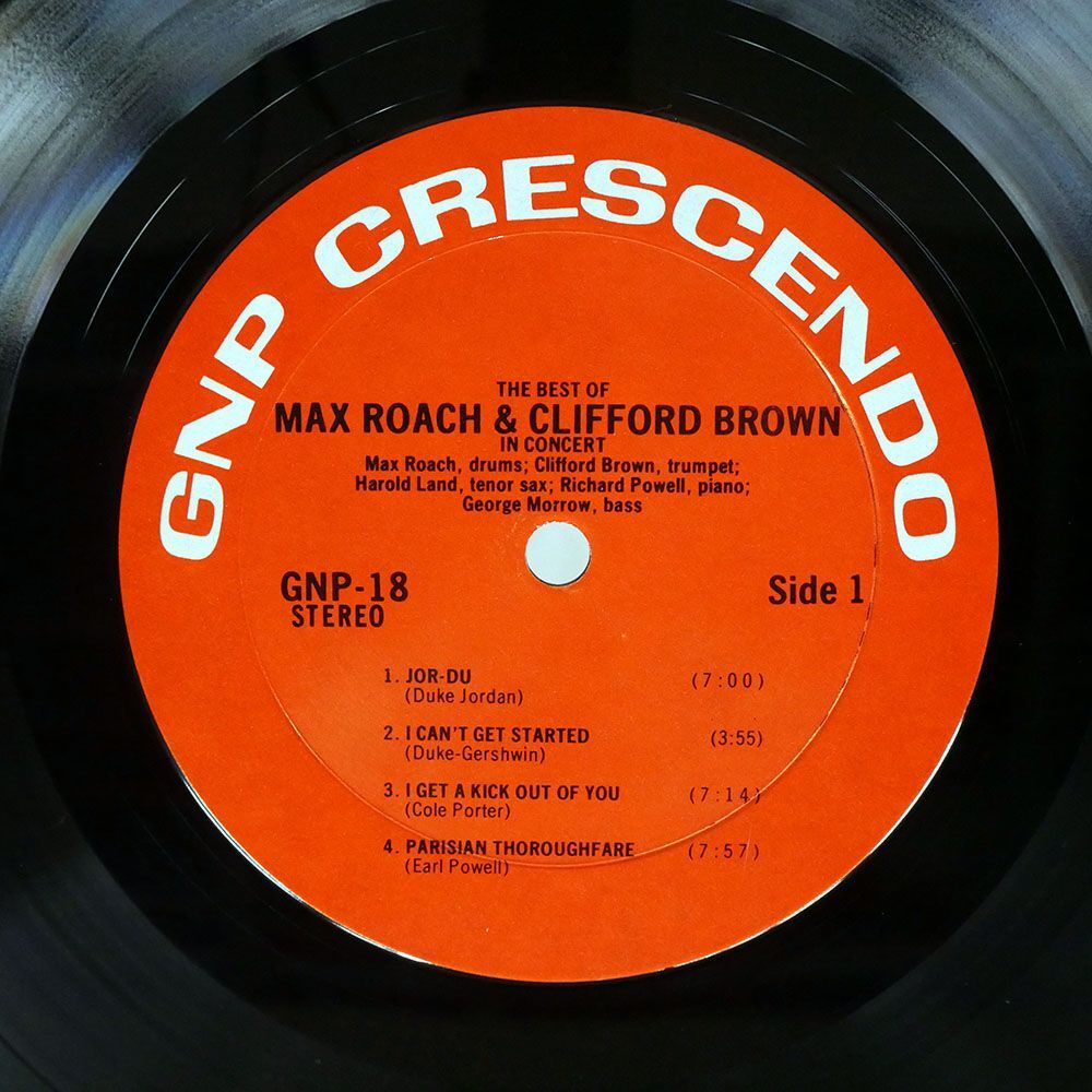 米 MAX ROACH AND CLIFFORD BROWN/BEST OF IN CONCERT!/GNP CRESCENDO GNP18 LPの画像2