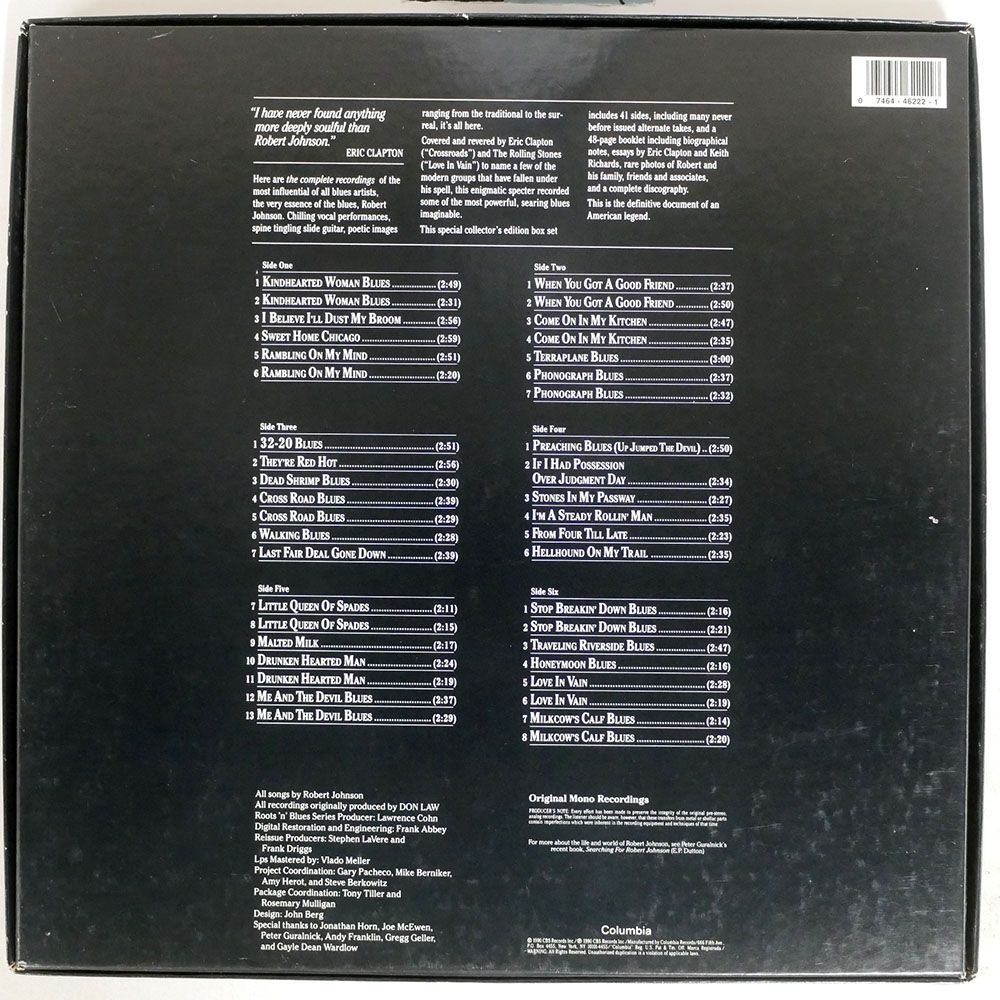 米 ORIGINAL ROBERT JOHNSON/COMPLETE RECORDINGS/COLUMBIA C346222 LPの画像2