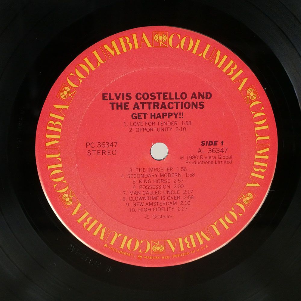米 ELVIS COSTELLO & THE ATTRACTIONS/GET HAPPY/COLUMBIA PC36347 LPの画像2