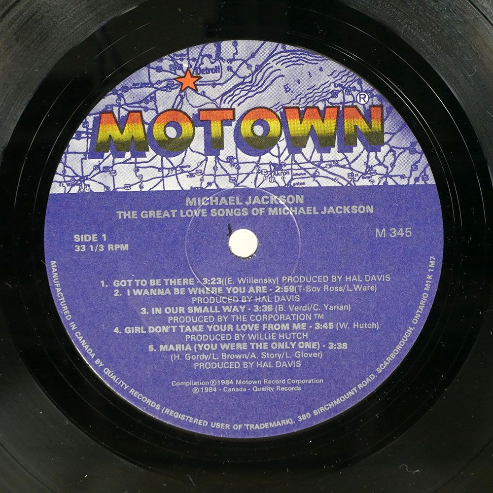 MICHAEL JACKSON/GREAT LOVE SONGS OF/TAMLA MOTOWN M345 LPの画像2