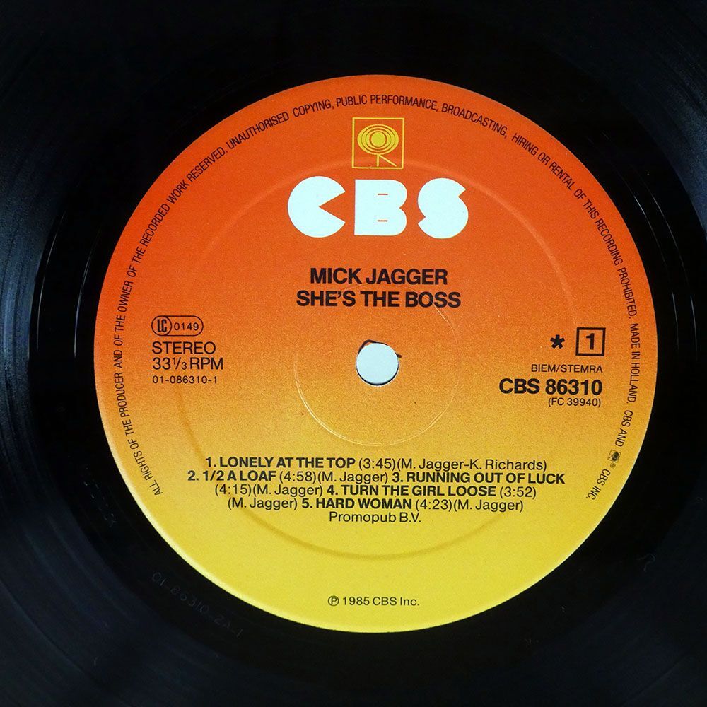 MICK JAGGER/SHE’S THE BOSS/CBS CBS86310 LPの画像2