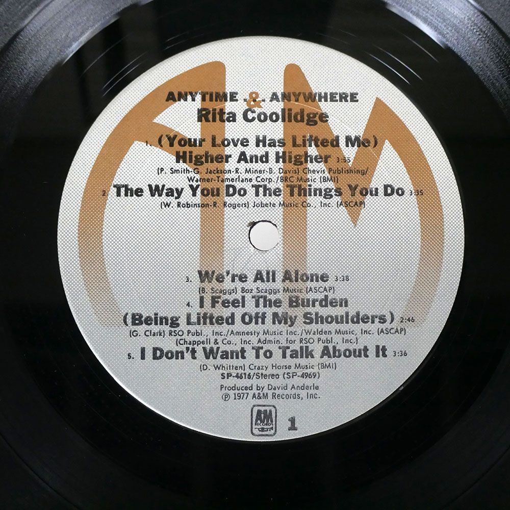 米 RITA COOLIDGE/ANYTIME ANYWHERE/A&M SP4616 LPの画像2