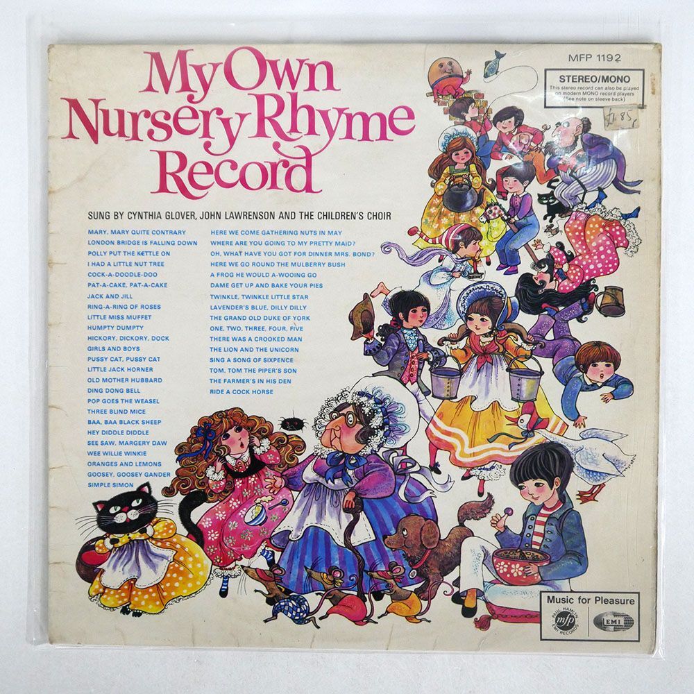 CYNTHIA GLOVER/MY OWN NURSERY RHYME RECORD/MUSIC FOR PLEASURE MFP1192 LPの画像1