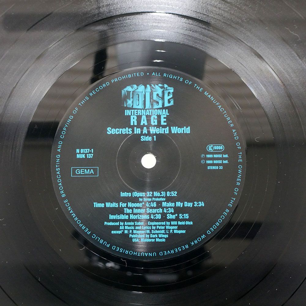 英 RAGE/SECRETS IN A WEIRD WORLD/NOISE INTERNATIONAL NUK137 LPの画像2