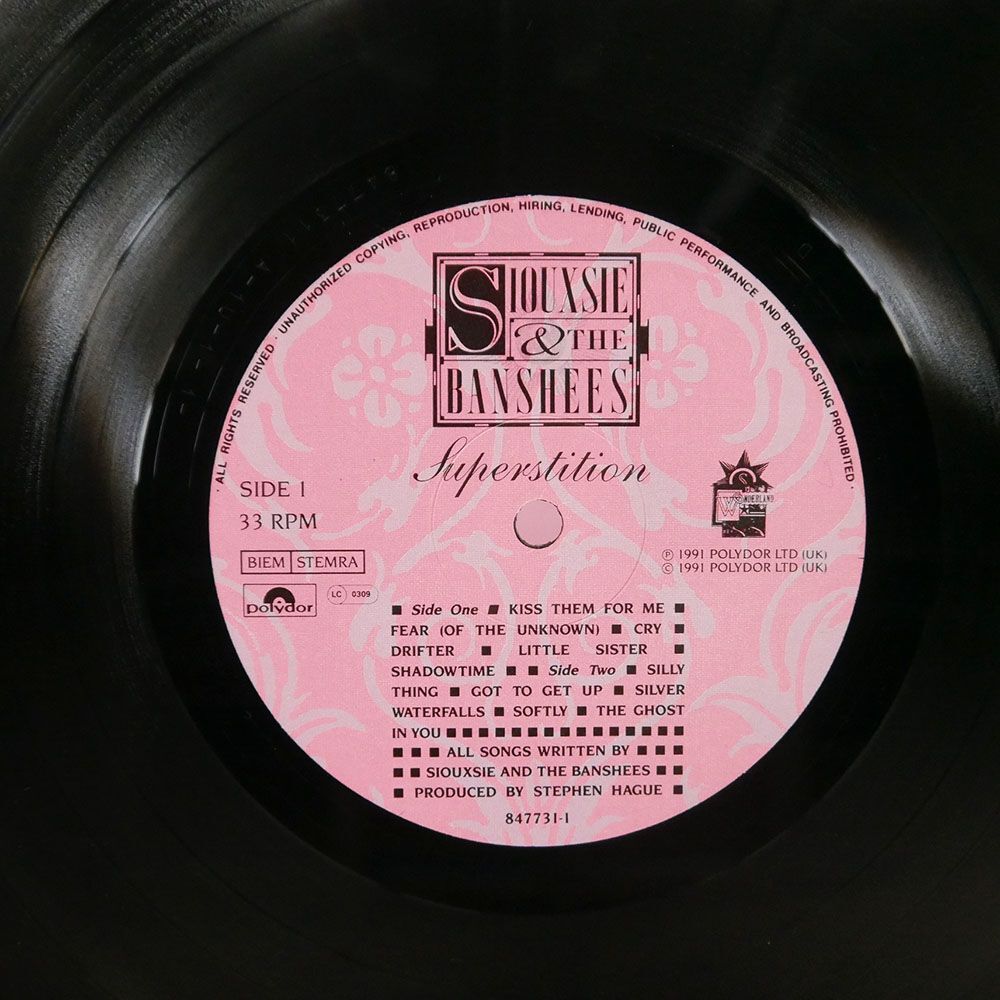 英 SIOUXSIE & THE BANSHEES/SUPERSTITION/POLYDOR 8477311 LP_画像2