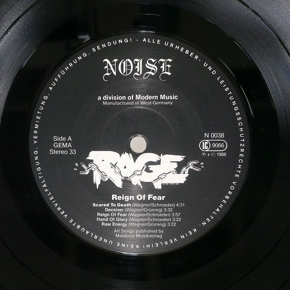 独 RAGE/REIGN OF FEAR/NOISE N0038 LP_画像2