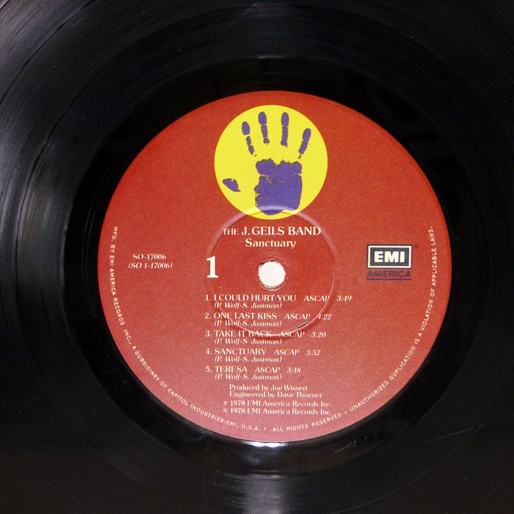 米 J. GEILS BAND/SANCTUARY/EMI AMERICA SO17006 LP_画像2