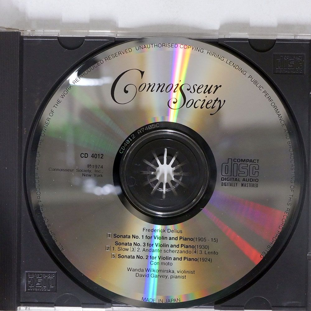 ワンダ・ウィウコミルスカ/ディーリアス:ヴァイオリン・ソナタ第1?3番/日本フォノグラム 30CD3015 CD □の画像2