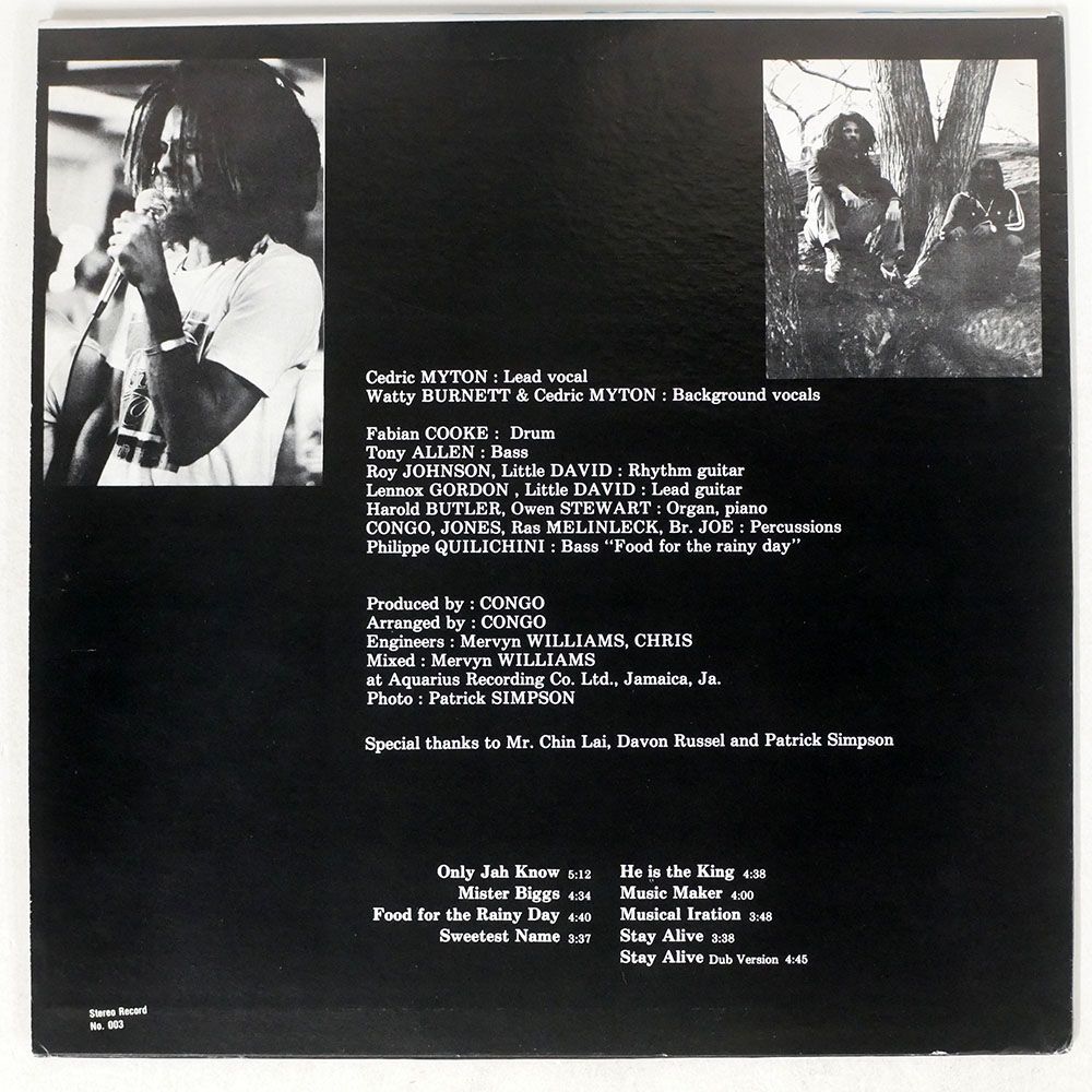 CEDRIC MYTON & THE CONGOS/IMAGE OF AFRICA/CONGO ASHANTY 003 LPの画像2