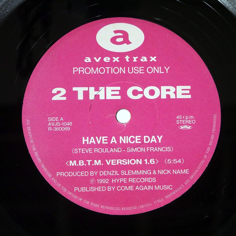 2 THE CORE/HAVE A NICE DAY/AVEX TRAX AVJS1048 12の画像1