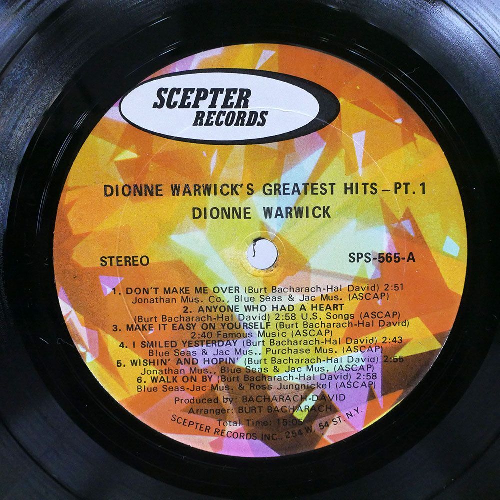 DIONNE WARWICK/GOLDEN HITS - PART ONE/SCEPTER SPS565 LPの画像2