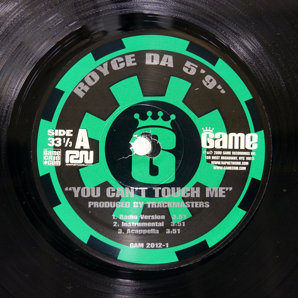 米 ROYCE DA 5’9"/YOU CAN’T TOUCH ME D-ELITE/GAME RECORDINGS GAM20121 12_画像2