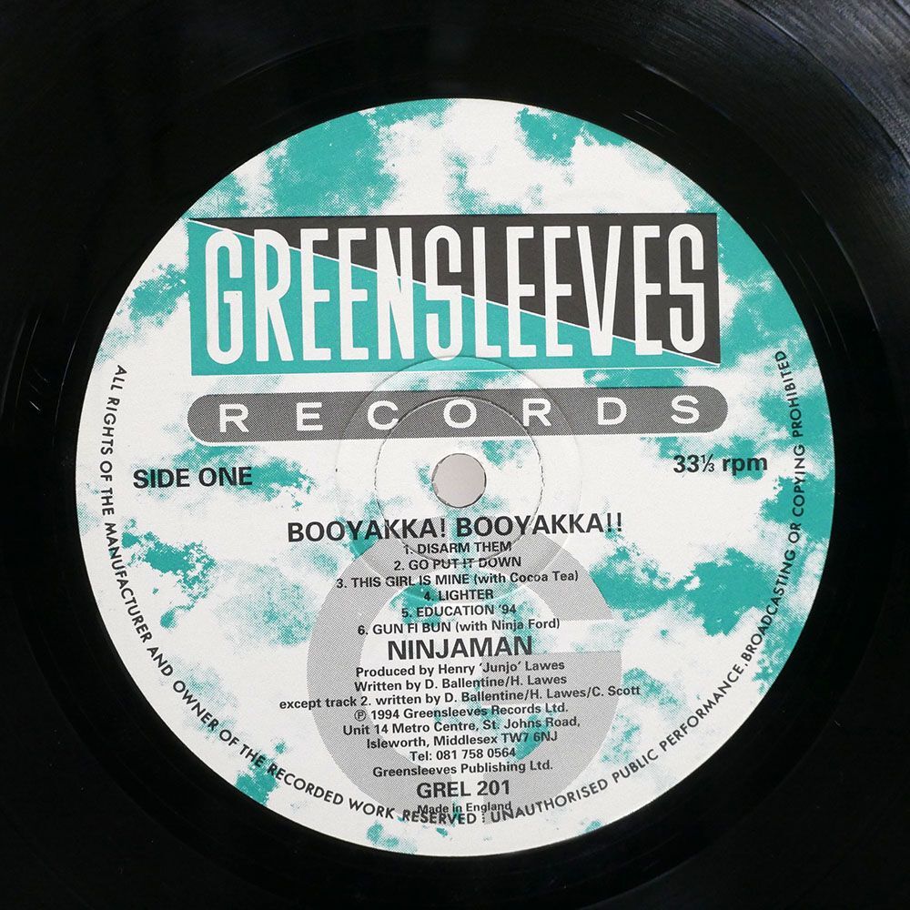 英 NINJAMAN/BOOYAKKA! BOOYAKKA!!/GREENSLEEVES GREL201 LPの画像2