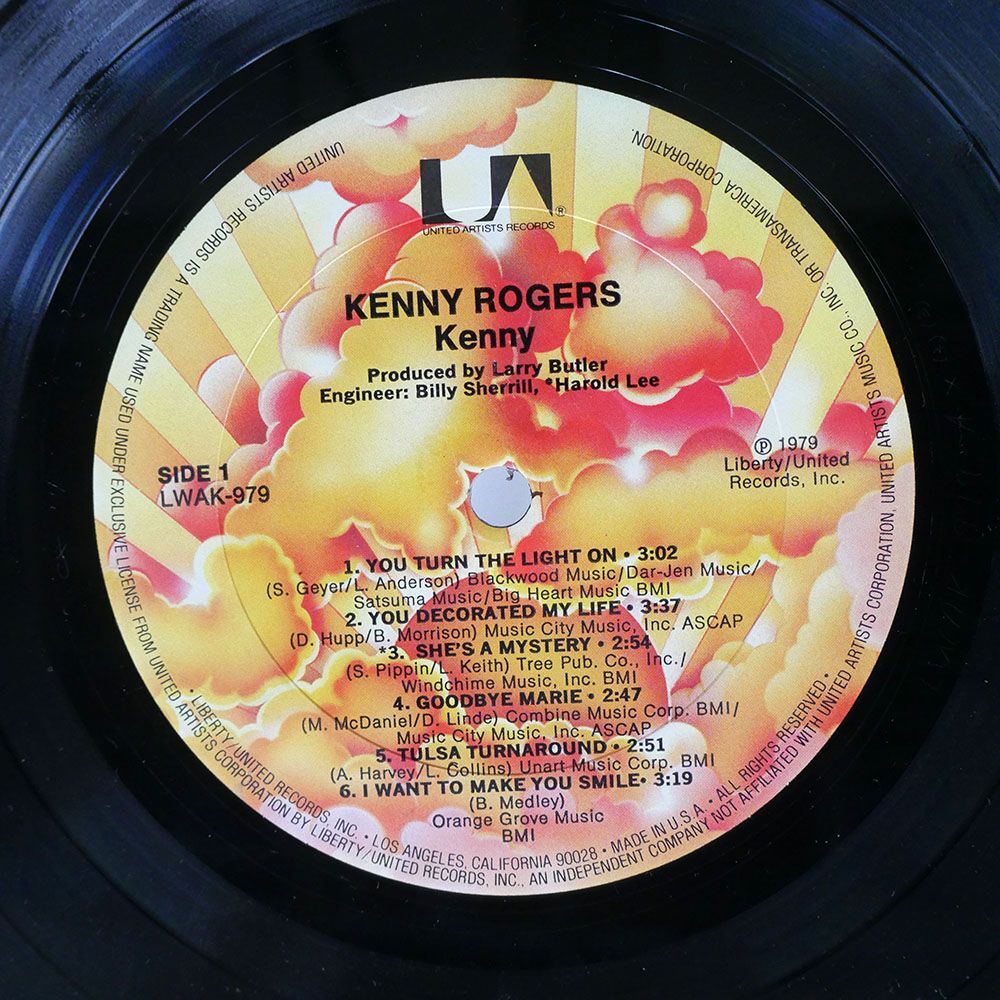 KENNY ROGERS/KENNY/UNITED ARTISTS LWAK979 LPの画像2