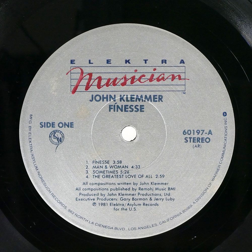 JOHN KLEMMER/FINESSE/ELEKTRA MUSICIAN 60197 LP_画像2
