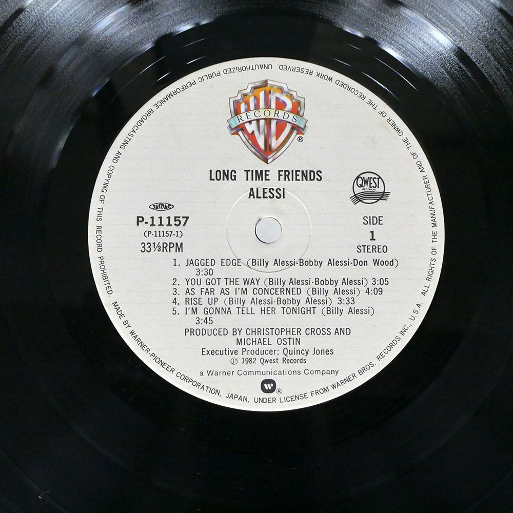 帯付き アレッシー/LONG TIME FRIENDS/WARNER BROS. P11157 LP_画像2