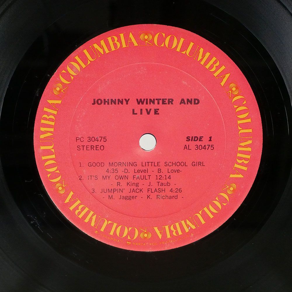 米 JOHNNY WINTER AND/LIVE/COLUMBIA PC30475 LP_画像2