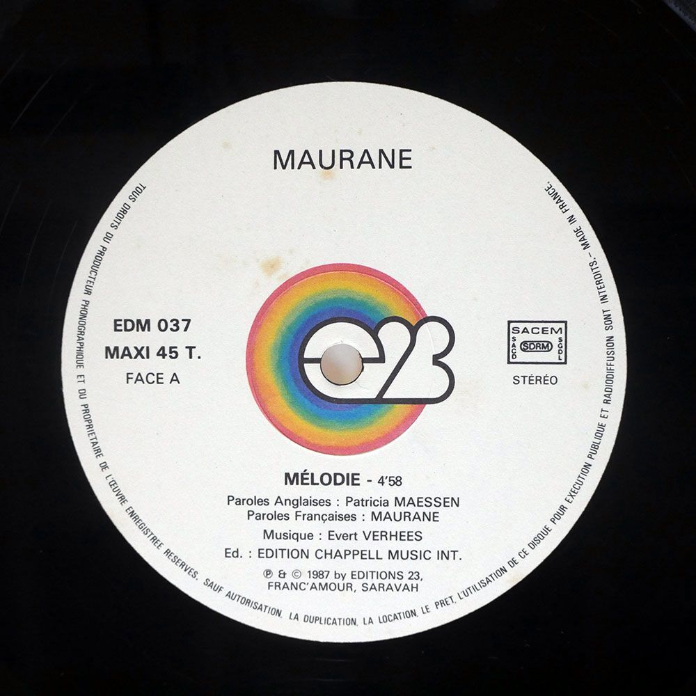 MAURANE/MELODIE/EDITIONS 23 EDM 037 12の画像2