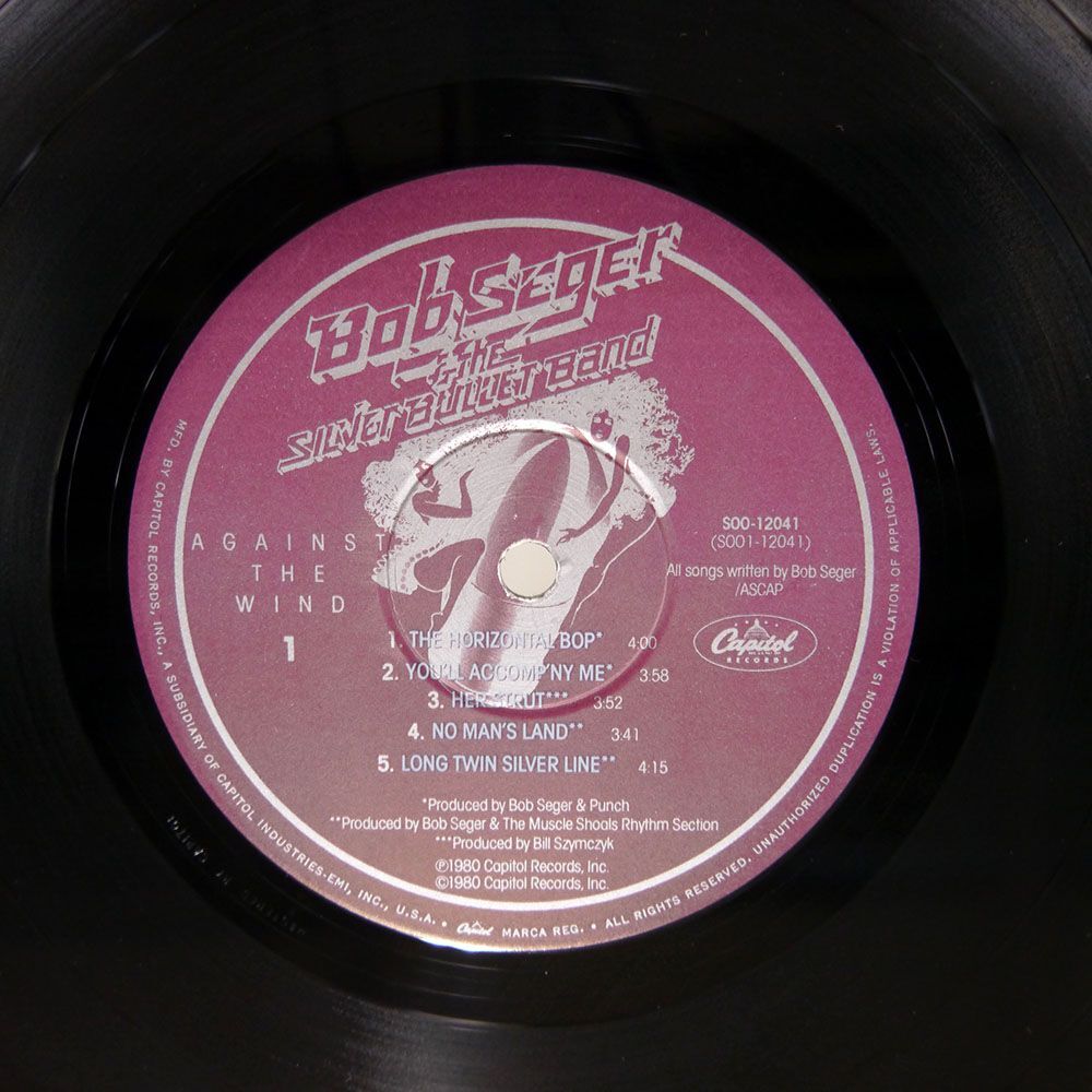 米 BOB SEGER AND SILVER BULLET BAND/AGAINST THE WIND/CAPITOL S0012041 LPの画像2