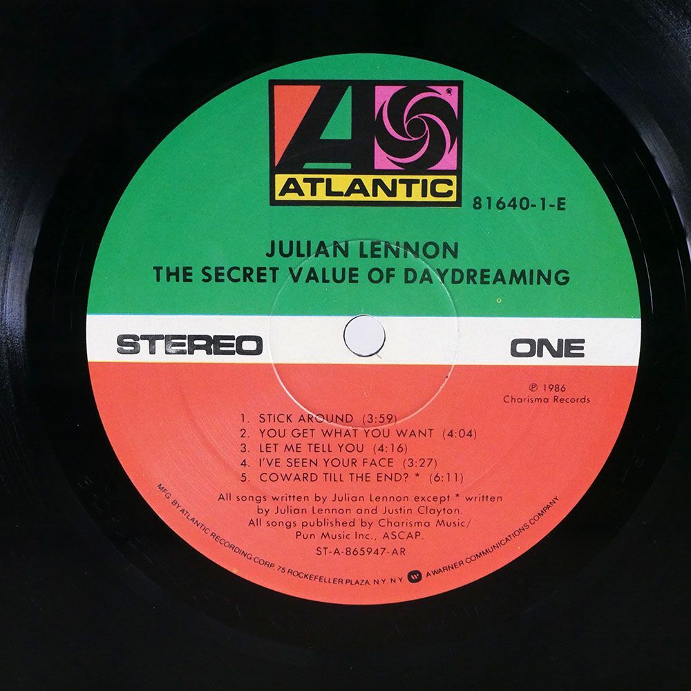 米 JULIAN LENNON/SECRET VALUE OF DAYDREAMING/ATLANTIC 816401E LP_画像2