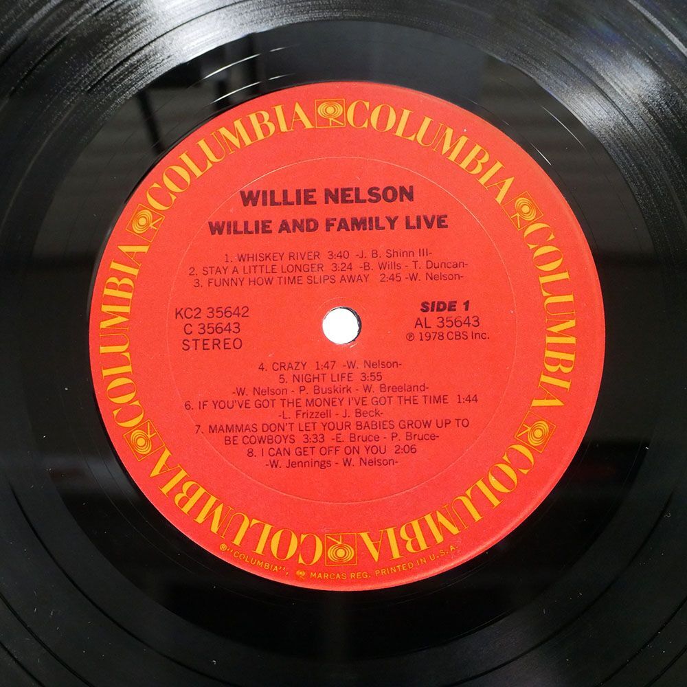 WILLIE NELSON/WILLIE AND FAMILY LIVE/COLUMBIA KC235642 LPの画像2