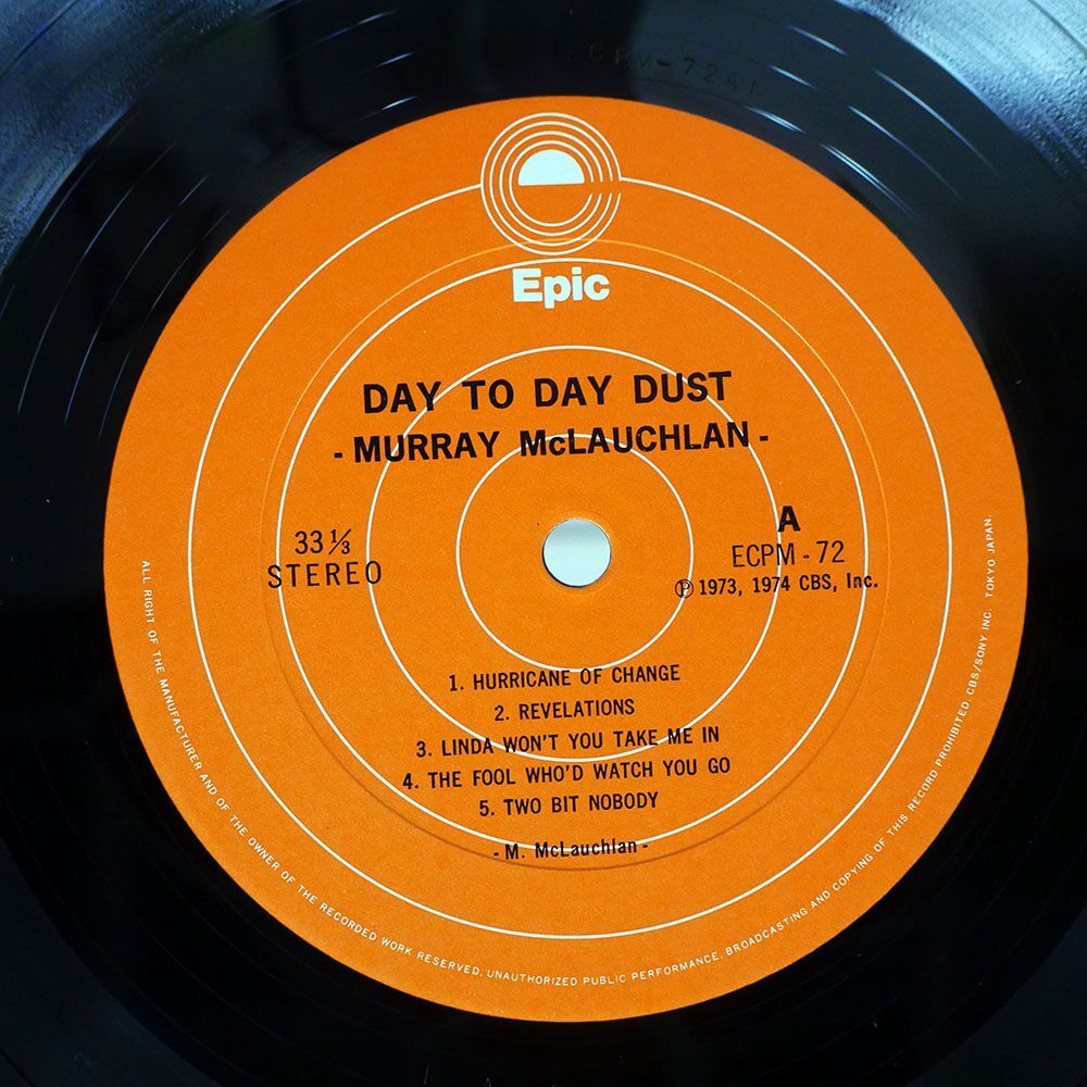 MURRAY MCLAUCHLAN/DAY TO DAY DUST/EPIC ECPM72 LPの画像2