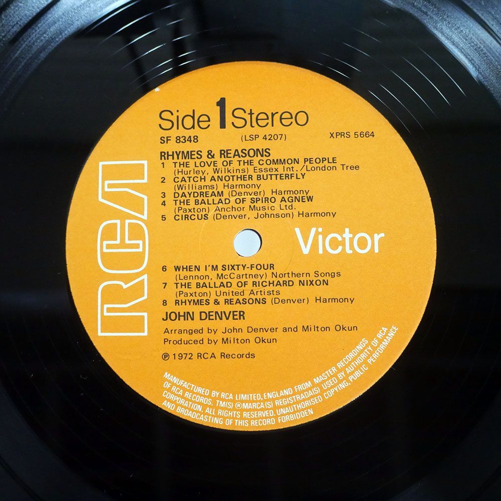 英 JOHN DENVER/RHYMES & REASONS/RCA SF8348 LP_画像2