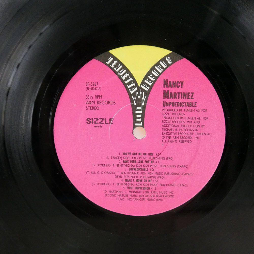 米 NANCY MARTINEZ/UNPREDICTABLE/A&M SP5267 LPの画像2