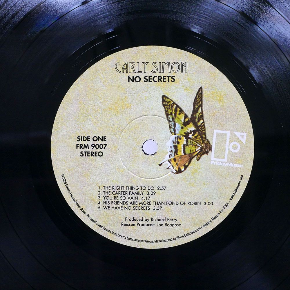 米 CARLY SIMON/NO SECRETS/FRIDAY MUSIC FRM9007 LPの画像2