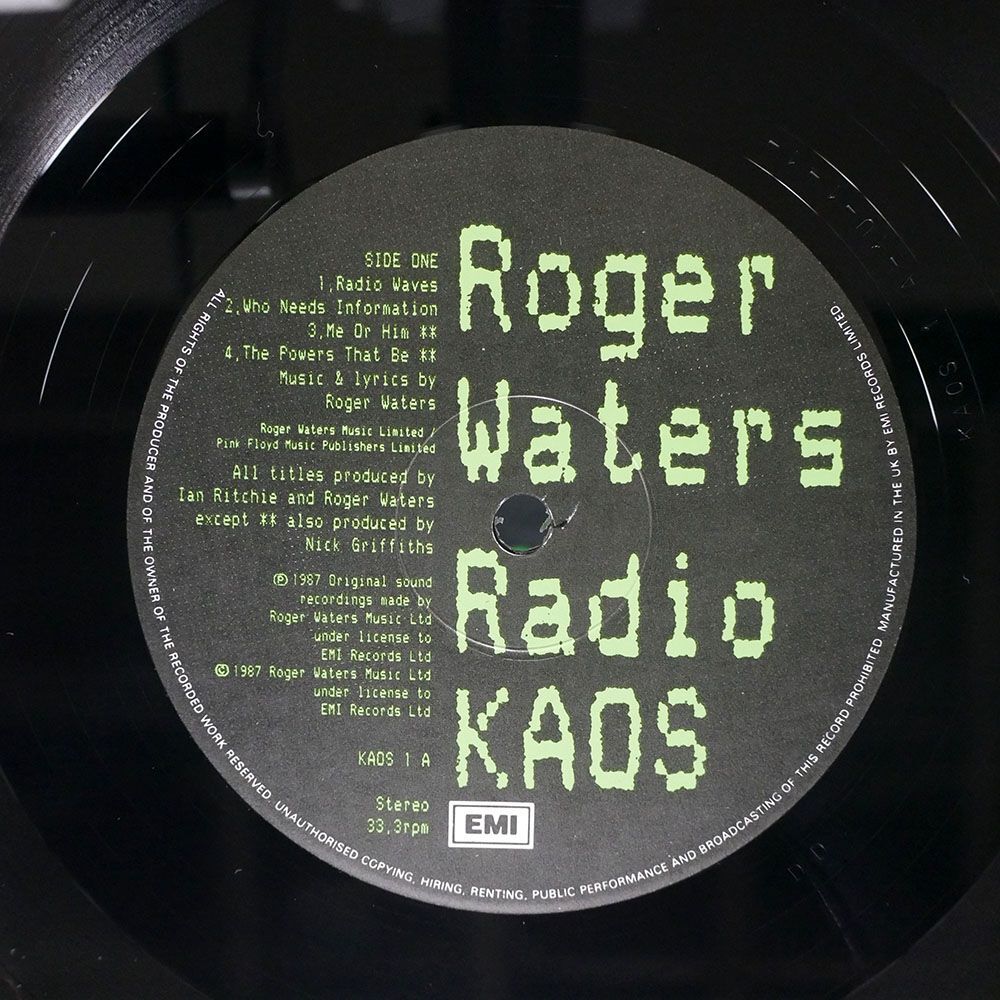 ROGER WATERS/RADIO KAOS/EMI 2407831 LPの画像2