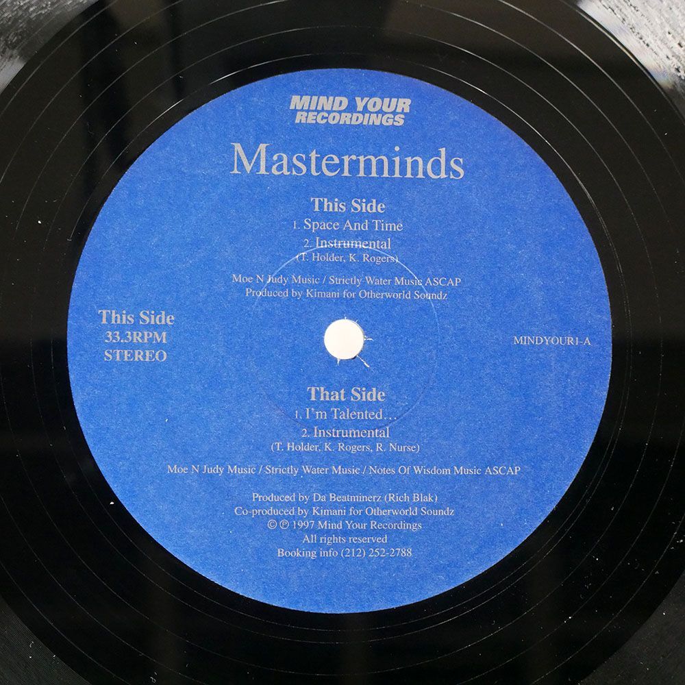 米 MASTERMINDS/SPACE AND TIME I’M TALENTED.../MIND YOUR RECORDINGS MINDYOUR1 12の画像1