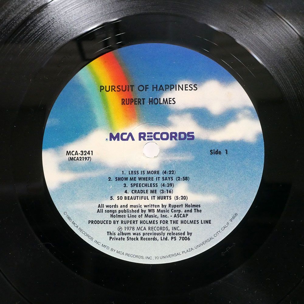 米 RUPERT HOLMES/PURSUIT OF HAPPINESS/MCA MCA3241 LPの画像2