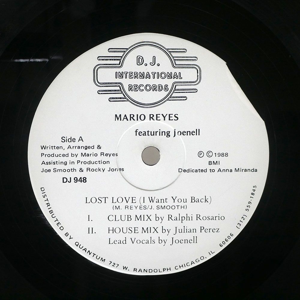MARIO REYES/LOST LOVE I WANT YOU BACK/D.J. INTERNATIONAL RECORDS DJ 948 12の画像1
