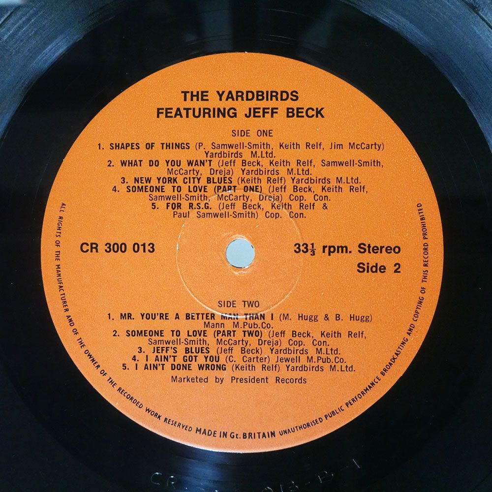 仏 YARDBIRDS/FEATURING JEFF BECK/CHARLY CR300013 LP_画像2