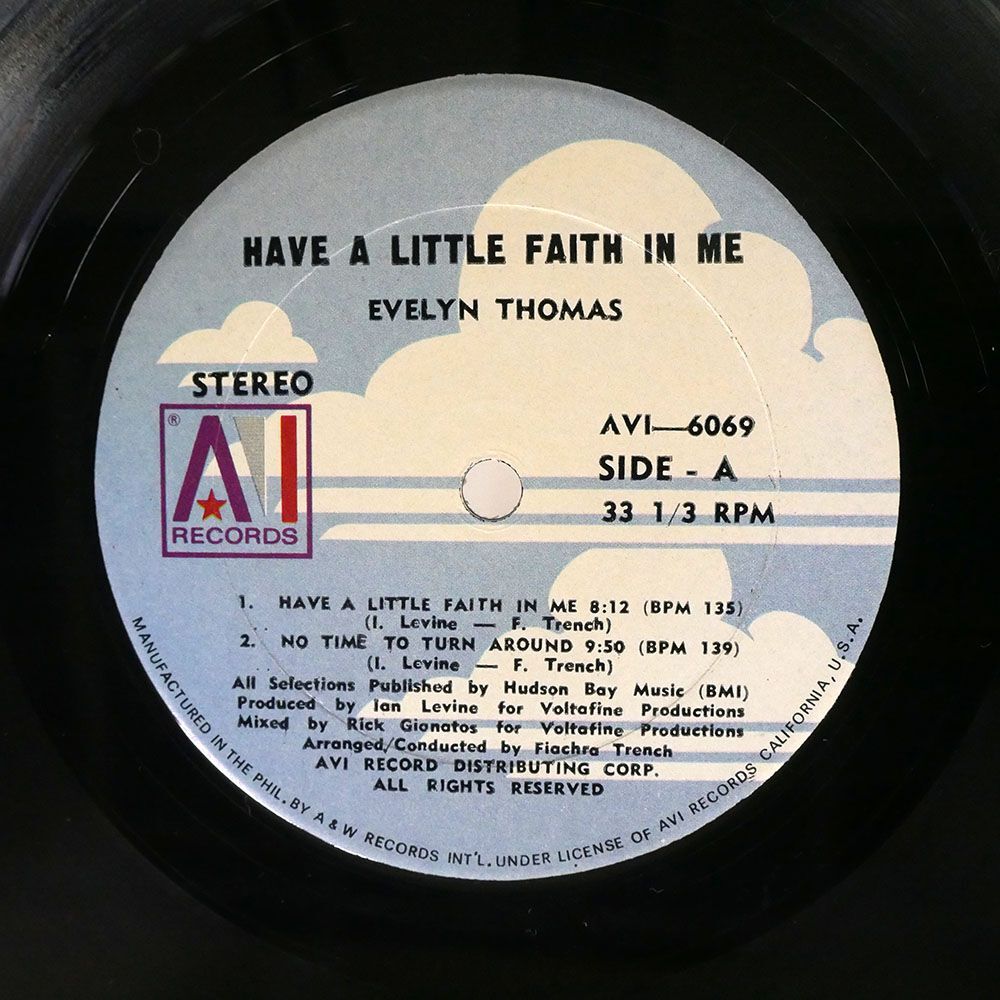 米 EVELYN THOMAS/HAVE A LITTLE FAITH IN ME/AVI AVI6069 LPの画像2