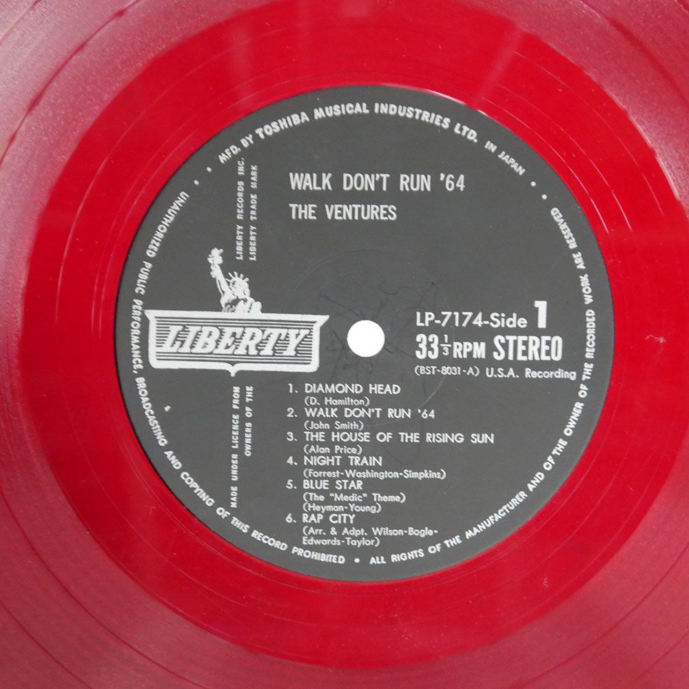 赤盤 ペラ ベンチャーズ/ウォーク・ドント・ラン’64/LIBERTY LP7174 LP_画像2