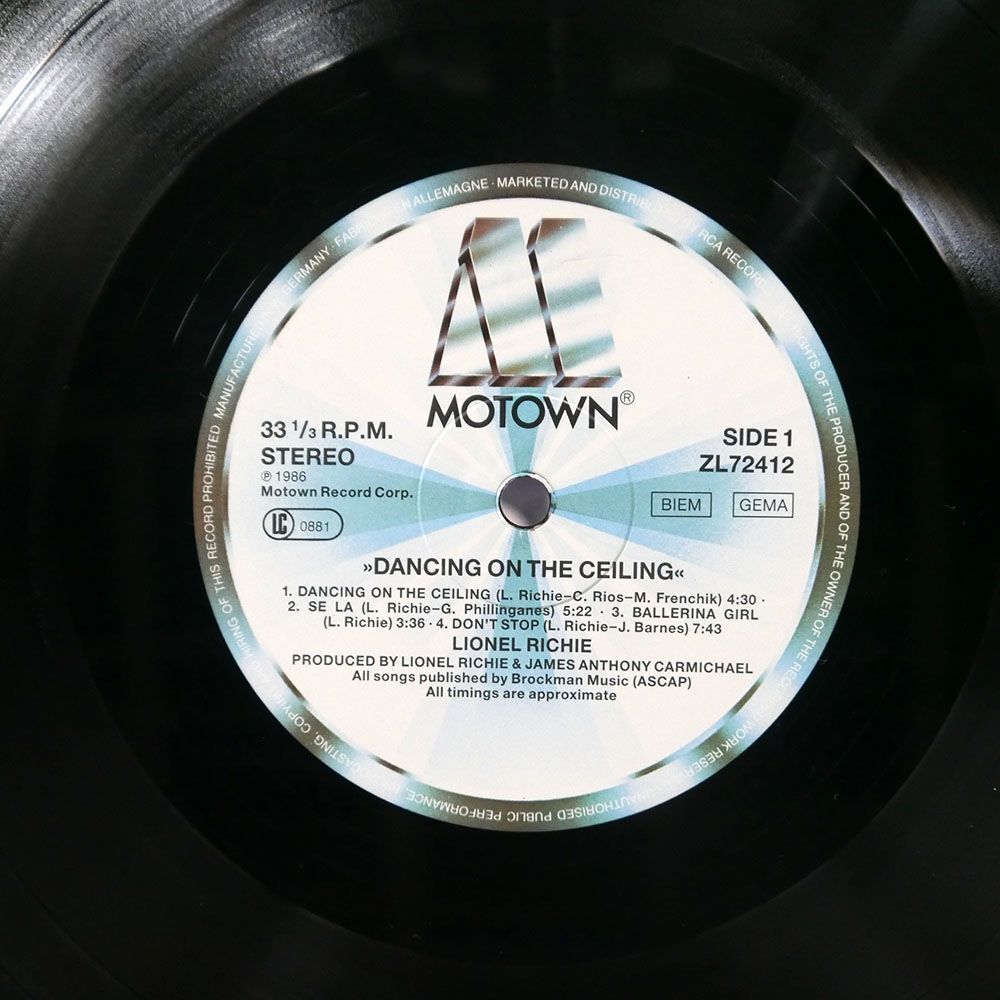 英 LIONEL RICHIE/DANCING ON THE CEILING/MOTOWN ZL72412 LPの画像2