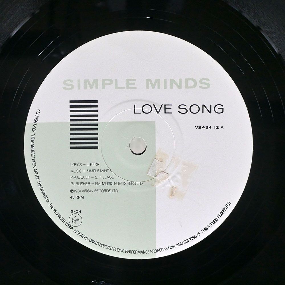 英 SIMPLE MINDS/LOVE SONG/VIRGIN VS43412 12の画像2