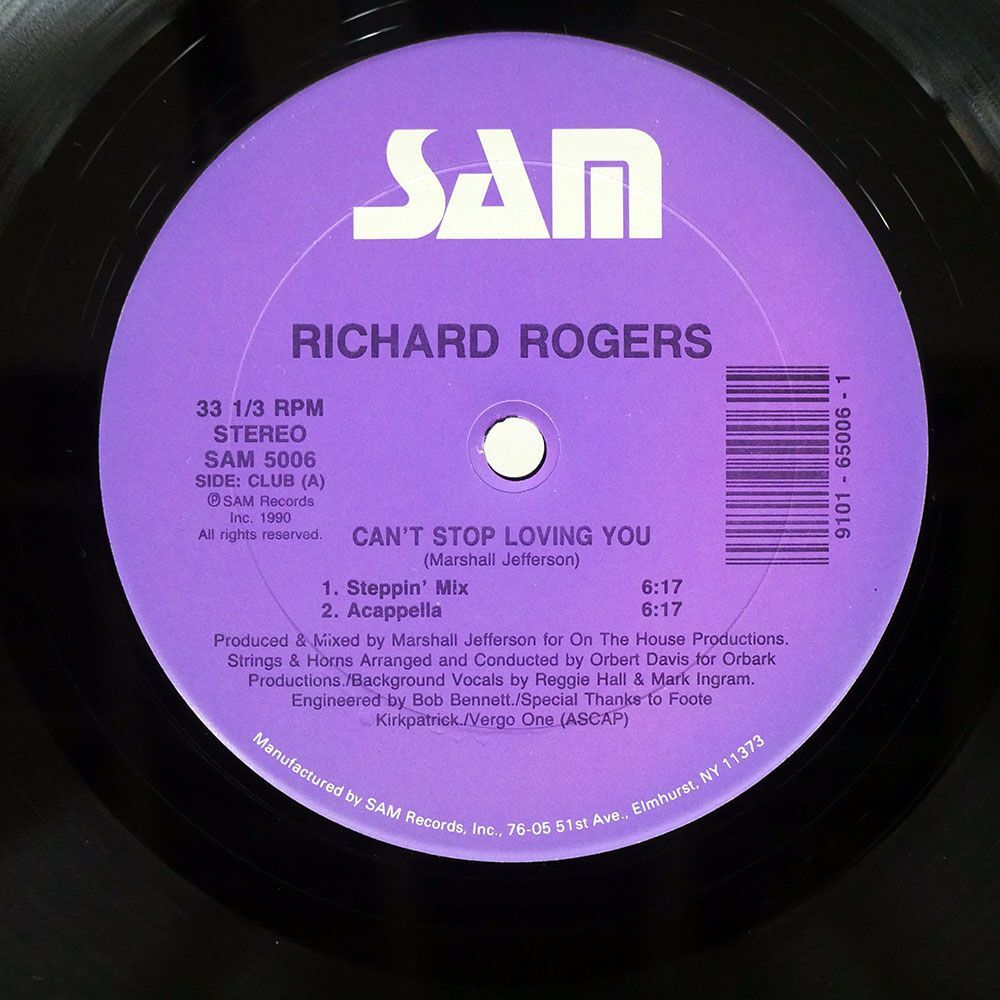 RICHARD ROGERS/CAN’T STOP LOVING YOU/SAM SAM5006 12の画像2