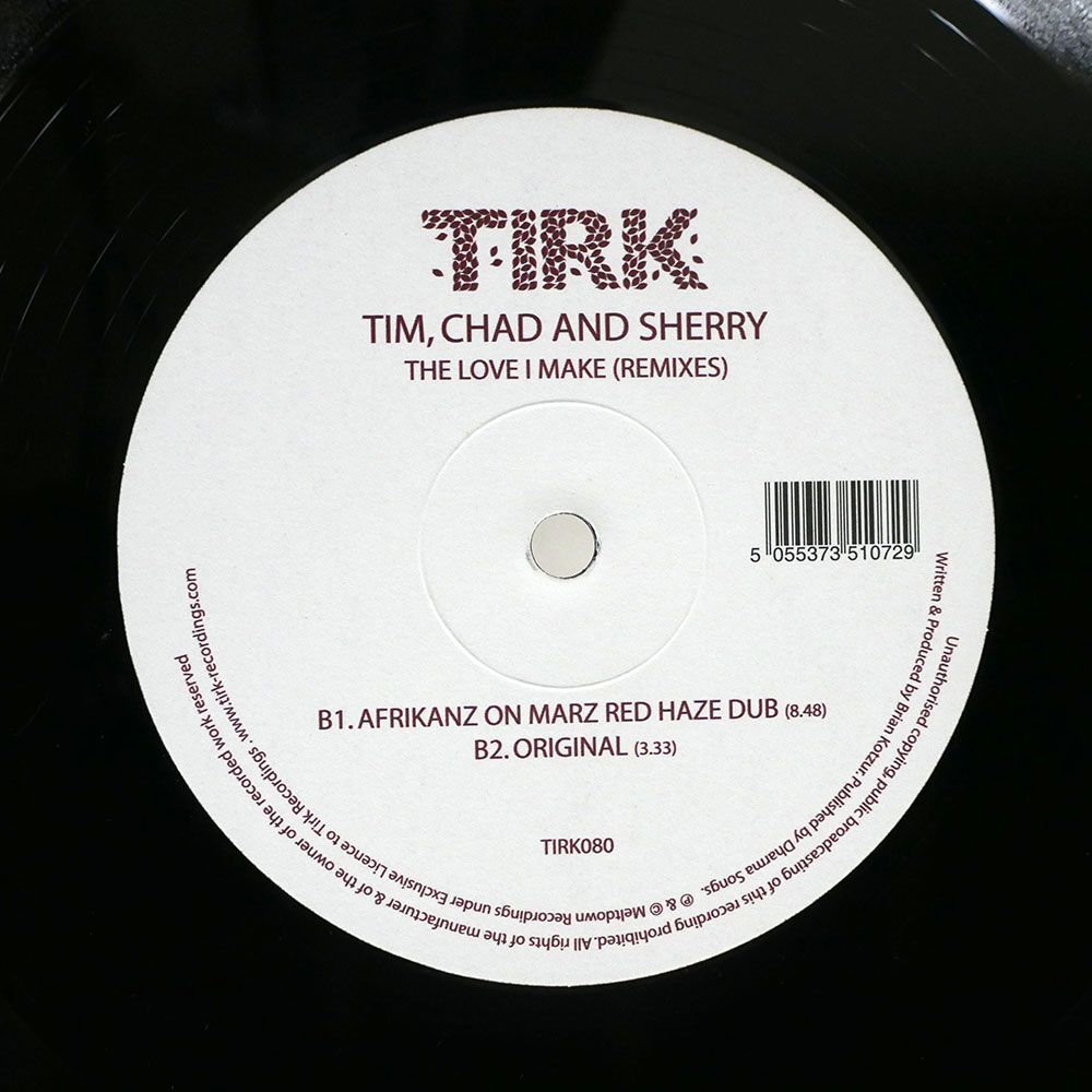 TIM, CHAD & SHERRY/LOVE I MAKE (REMIXES)/TIRK TIRK080 12_画像2